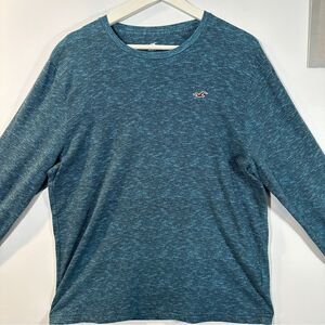 Hollister Textured Crewneck Blue Sweater-Large